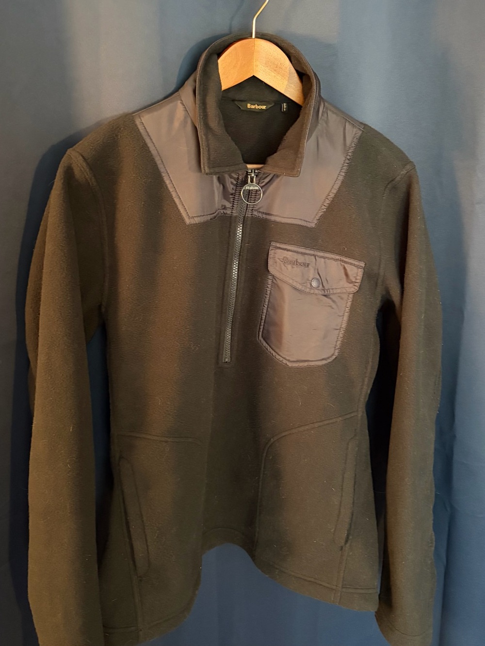 Barbour Navy Half-Zip Men’s Fleece Pullover Size Medium